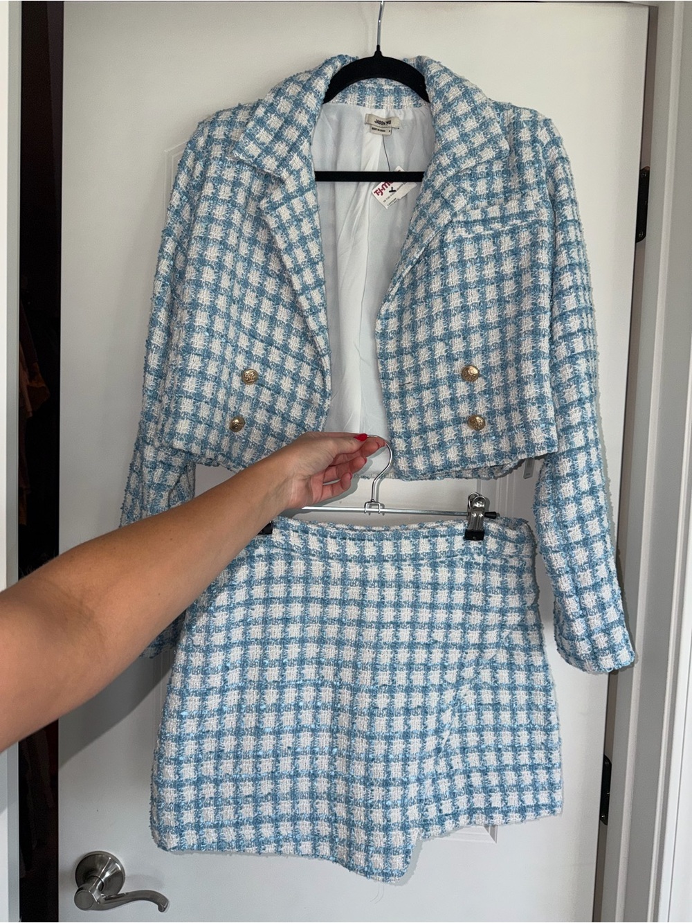 Jason Wu Tweed Mini Skirt and Cropped Blazer Co-ord Set